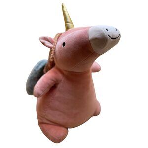 Pillowfort Weighted Plush Pegasus Throw Pillow Pink & Gold Polyester